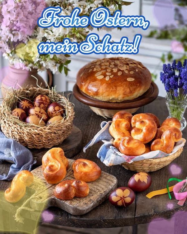 Romantisches Frohe Ostern-Bild